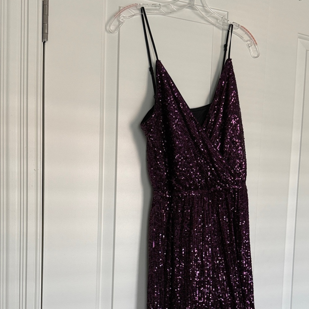 Elegant Purple Sequin Dress